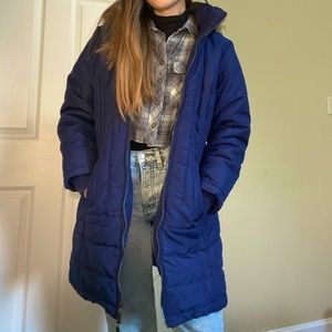 long puffer coat/jacket fur-lined